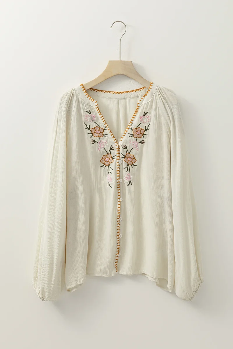 Blouse bohème femme à broderies