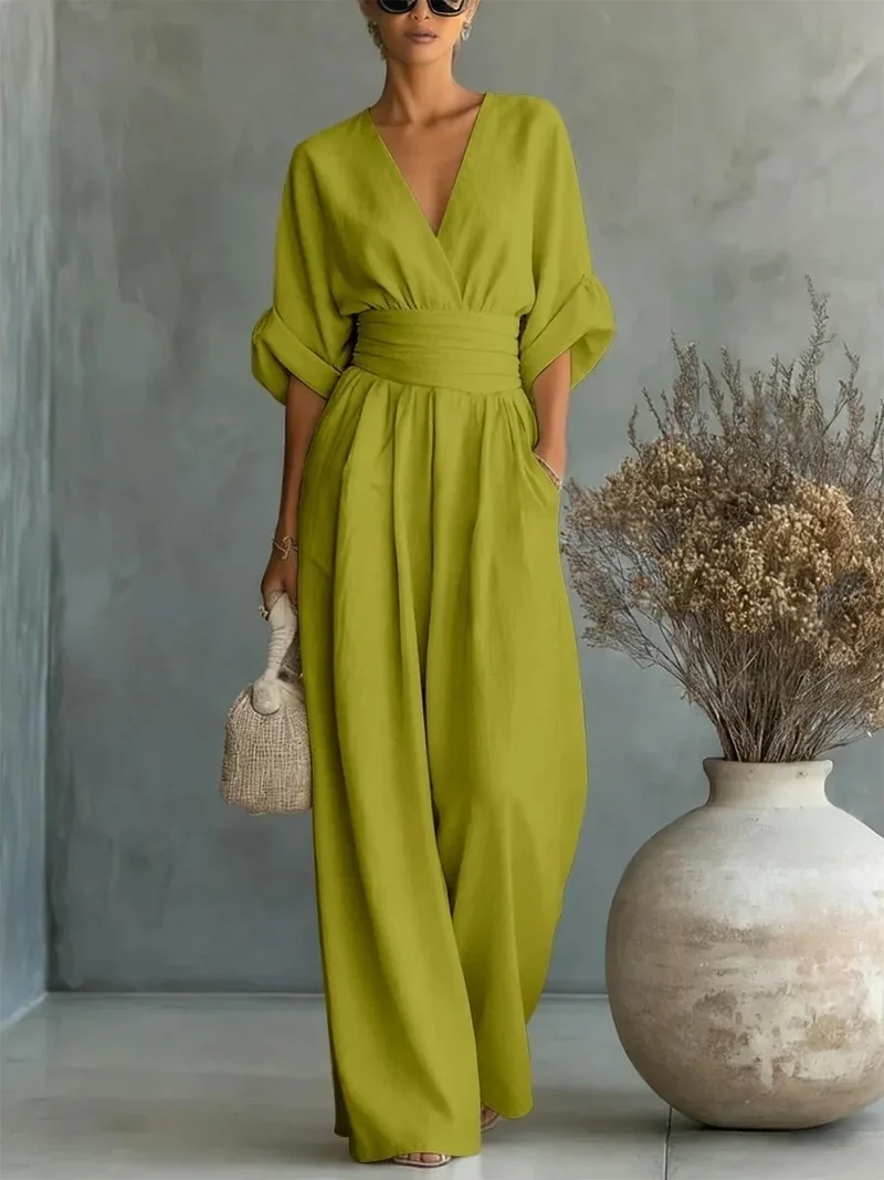 Combinaison bohème chic jaune citron