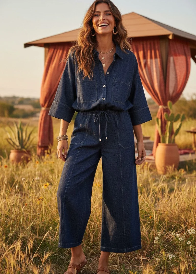 Ensemble femme denim bleu foncé