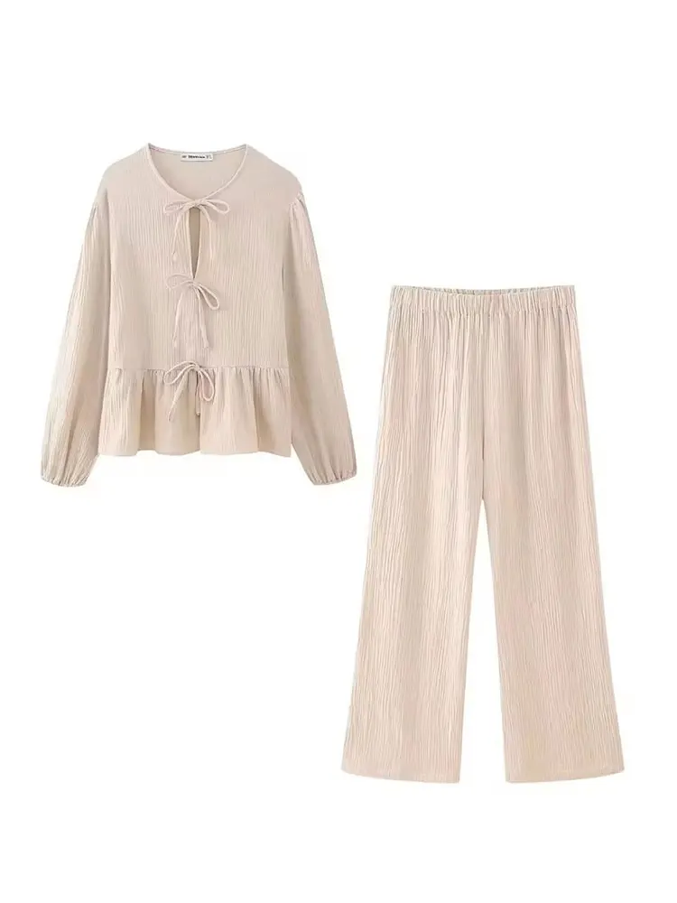 Ensemble femme rose bohème ample