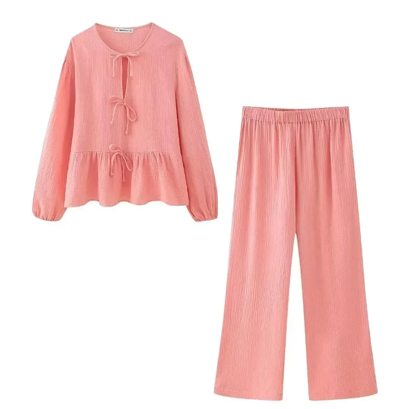 Ensemble femme rose bohème ample