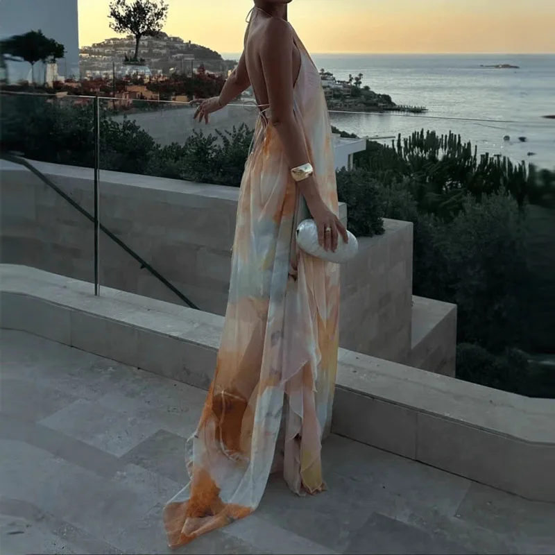 Robe longue bohème femme dos nu