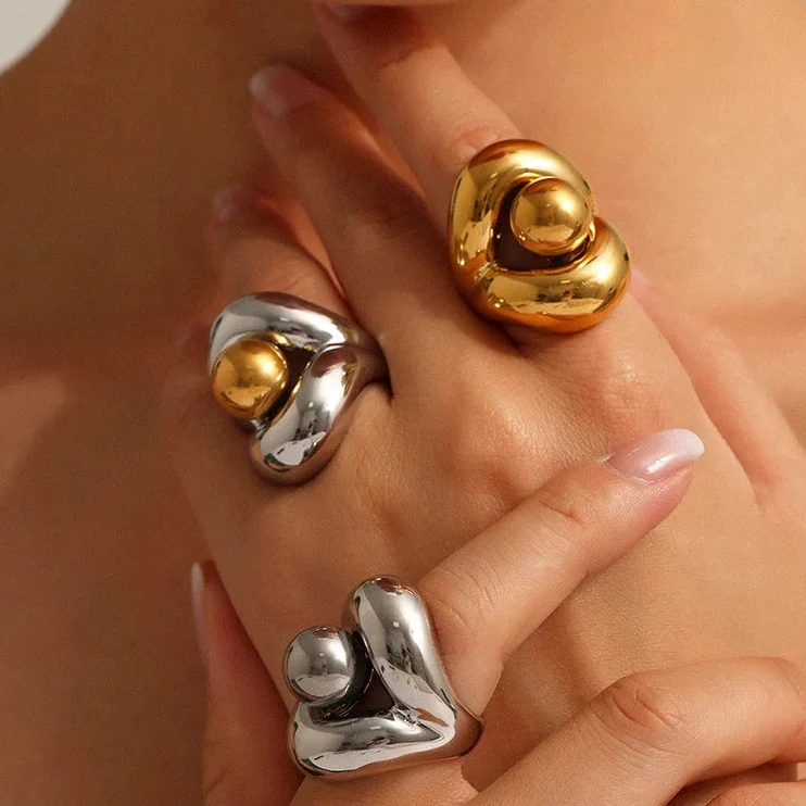 Bague bohème oversize dorée pour femme