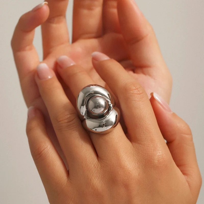 Bague bohème oversize dorée pour femme