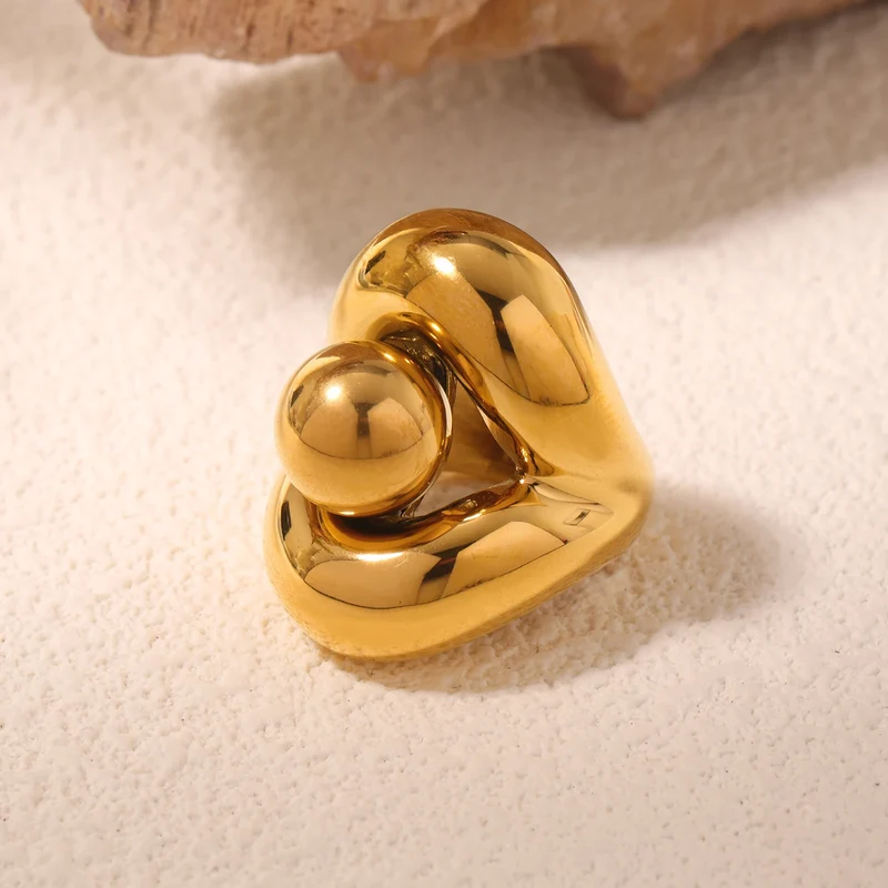 Bague bohème oversize dorée pour femme