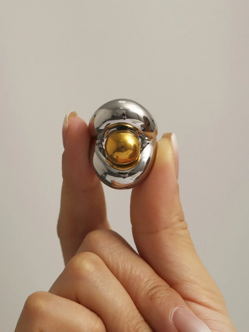 Bague bohème oversize dorée pour femme