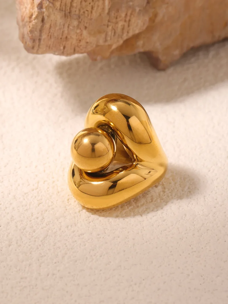 Bague bohème oversize dorée pour femme