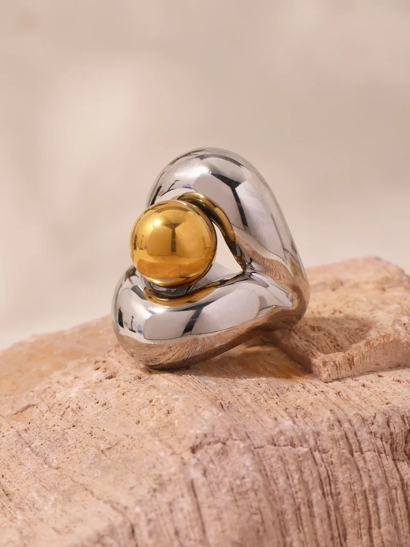Bague bohème oversize dorée pour femme