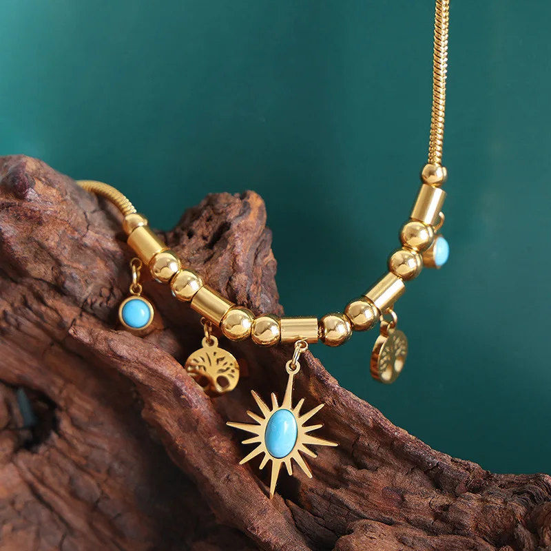 Collier et bracelet bohème chic doré