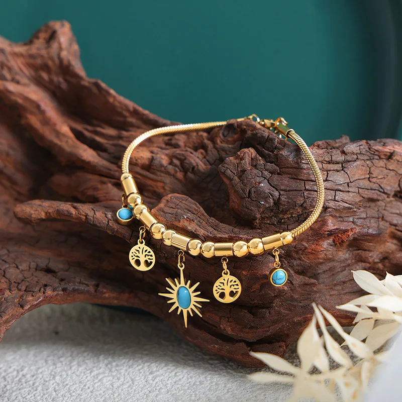 Collier et bracelet bohème chic doré