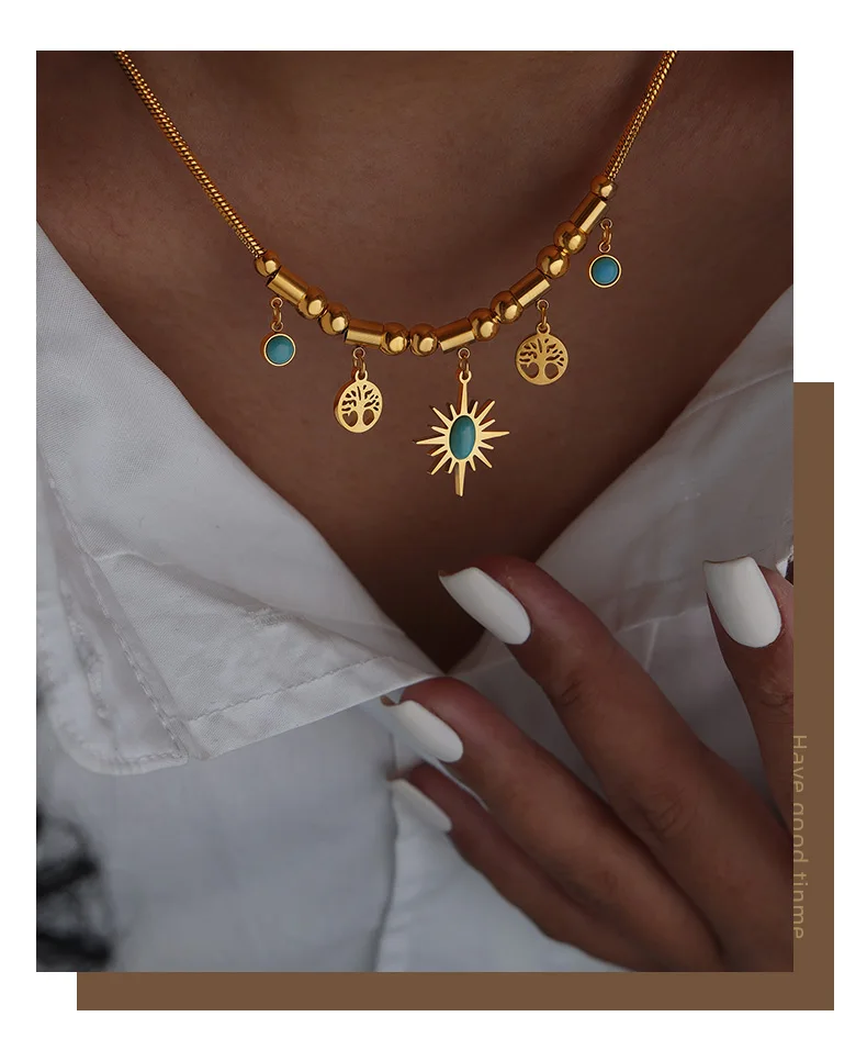 Collier et bracelet bohème chic doré