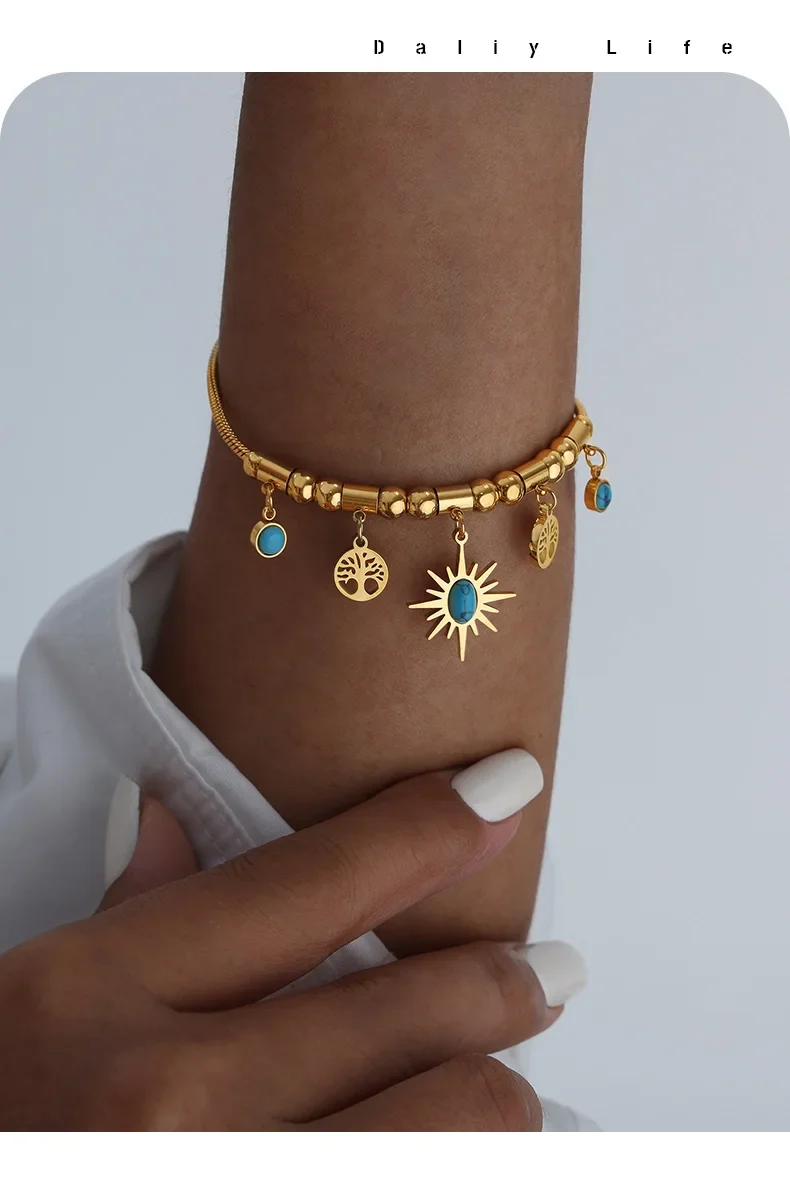 Collier et bracelet bohème chic doré