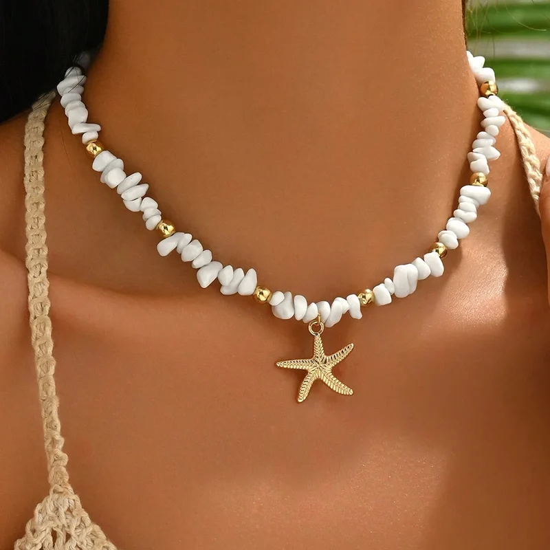 Collier bohème chic femme en coquillage