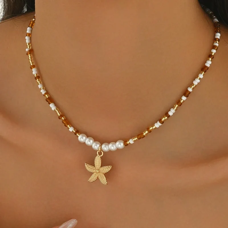 Collier bohème chic femme en coquillage