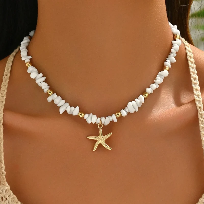 Collier bohème chic femme en coquillage