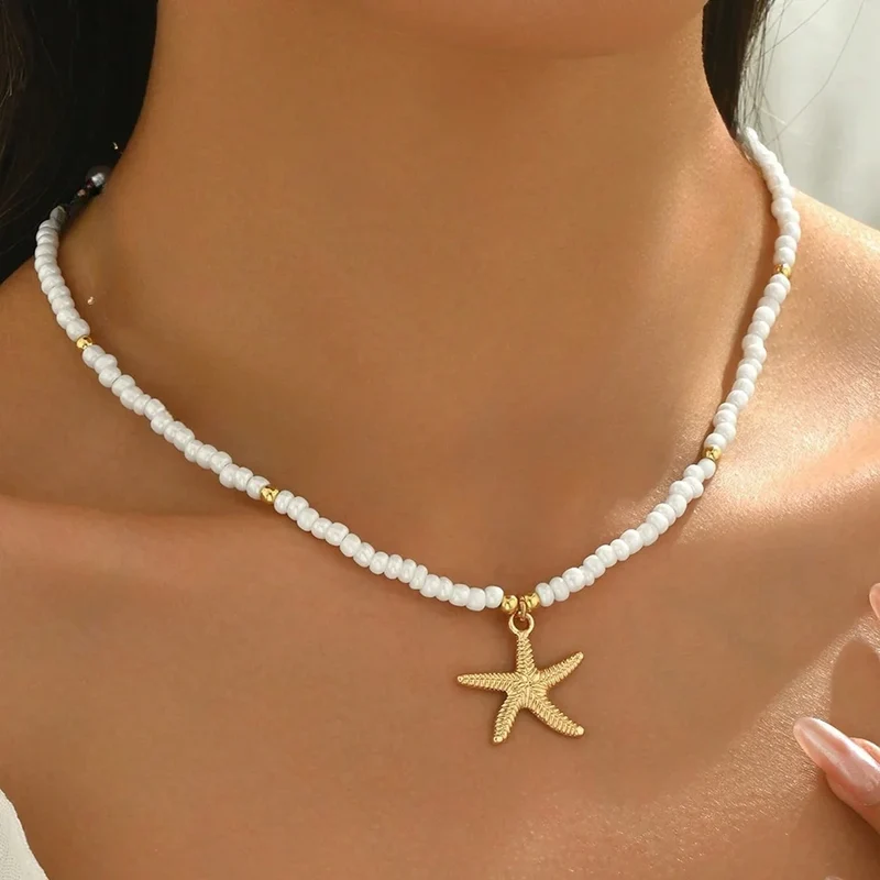 Collier bohème chic femme en coquillage