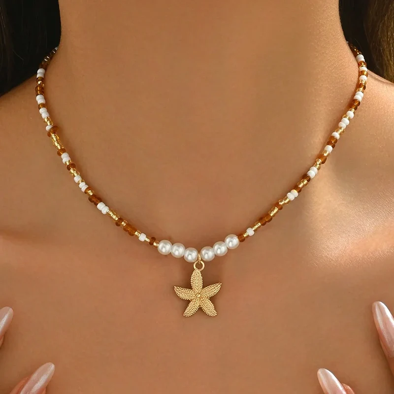 Collier bohème chic femme en coquillage