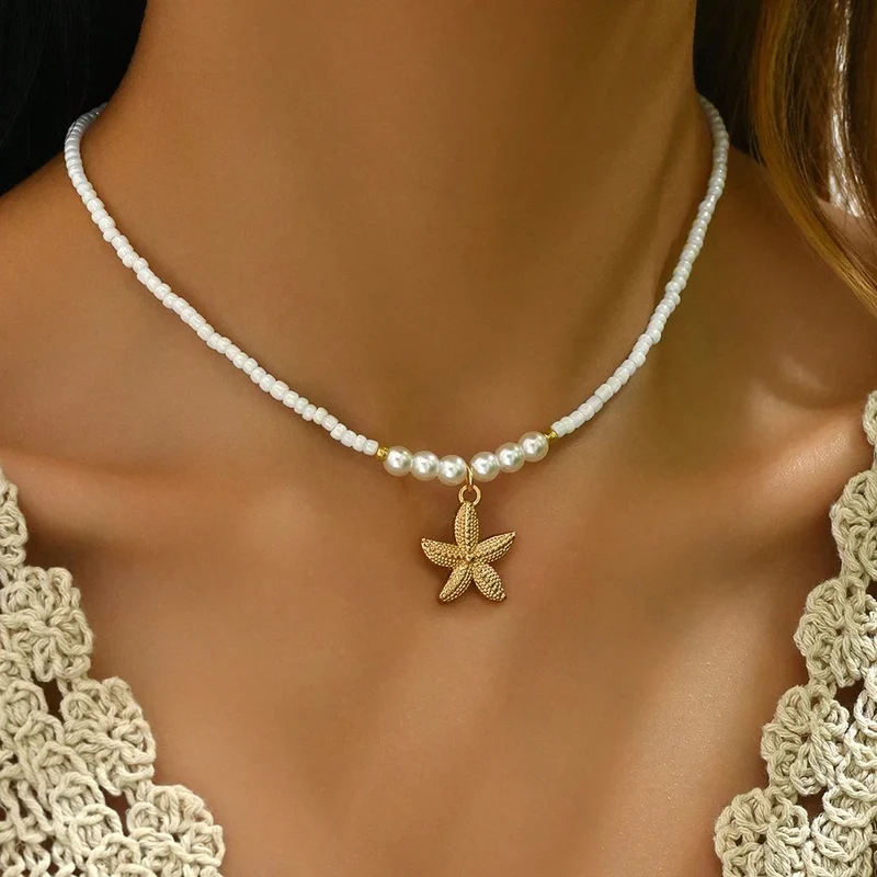 Collier bohème chic femme en coquillage