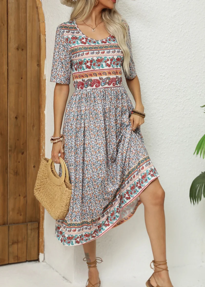 Robe Fluide Mi-Longue Boheme