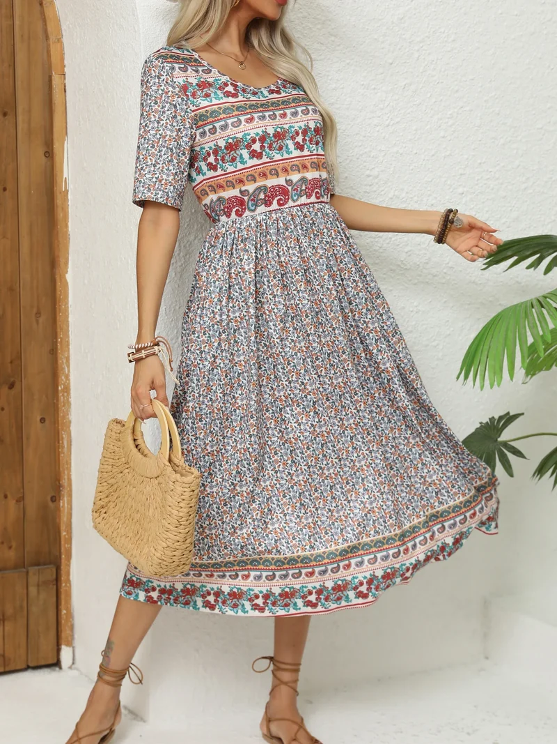 Robe Fluide Mi-Longue Boheme