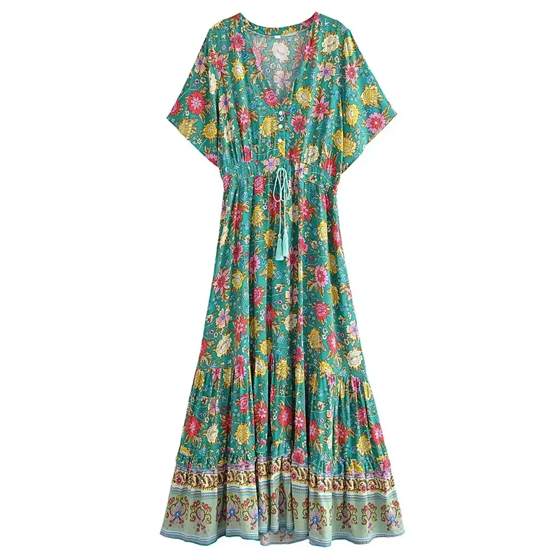 Robe Longue Hippie Verte Boheme