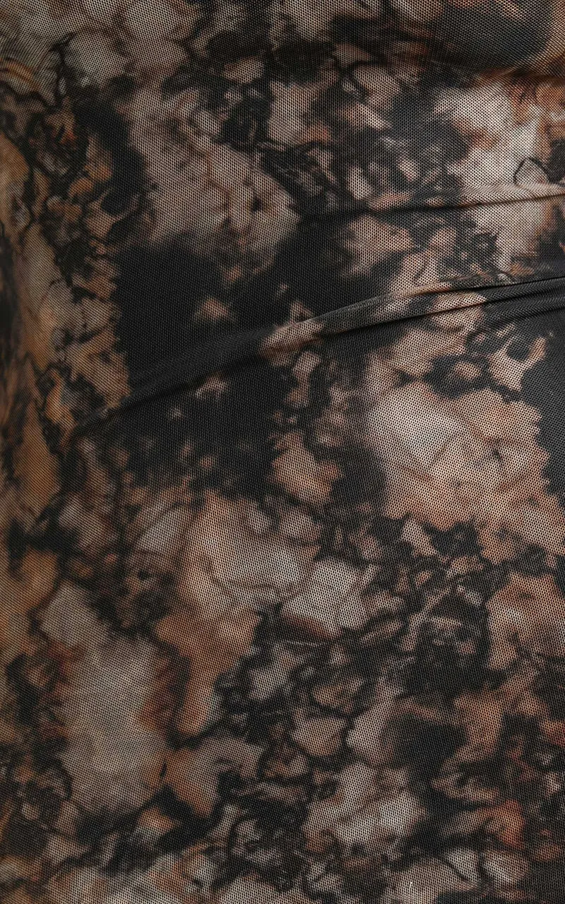 Runaway The Label - Jordi Mini Dress in Stone Print