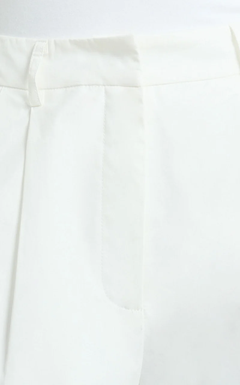 Khaimy Shorts - High Waisted Cuffed Shorts in White