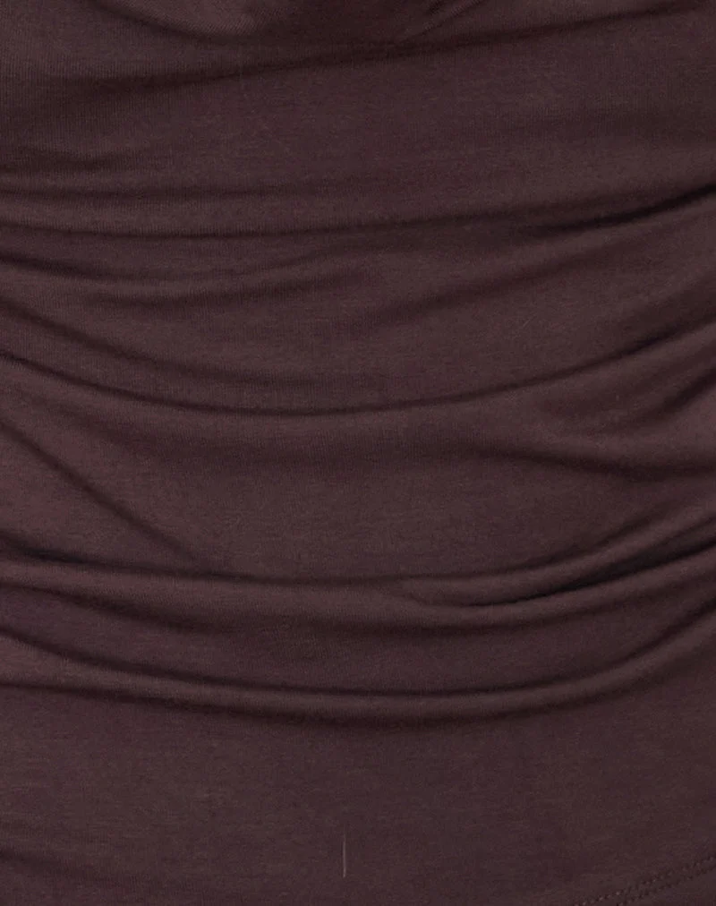 Top à manches longues Renice Cowl en chocolat amer