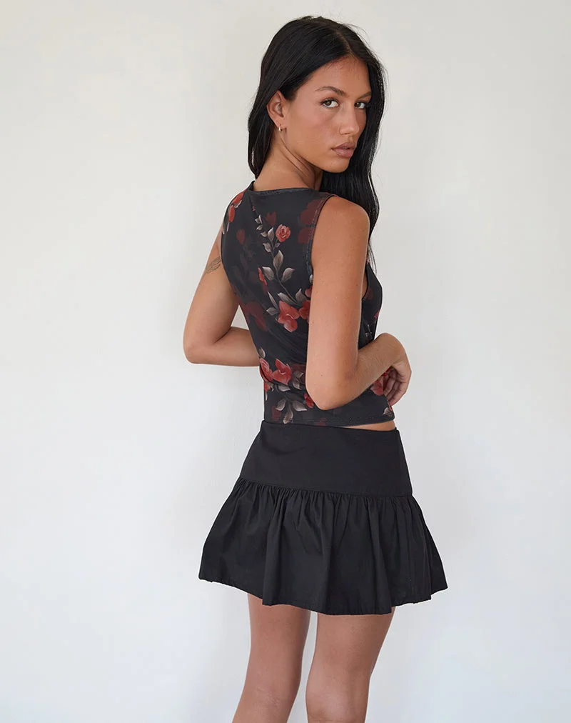 Gilet Dudley en rose aquarelle noir