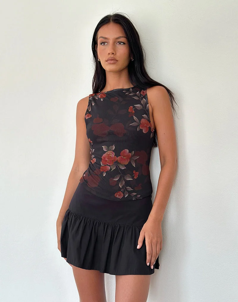 Gilet Dudley en rose aquarelle noir