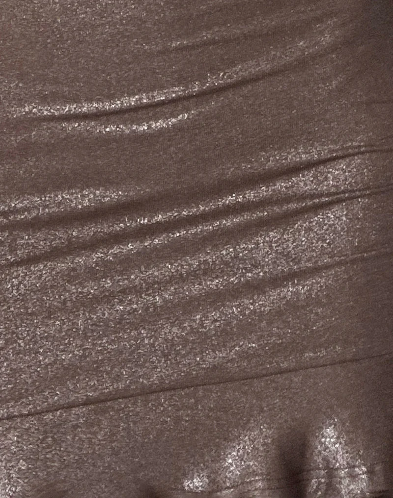 Mini robe dos nu Sabiya, Shimmer Brown
