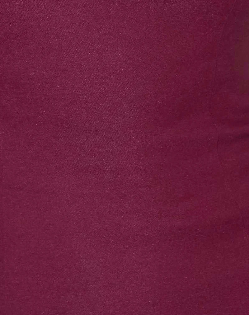 Kivara Bandeau Tailored Top in Burgundy