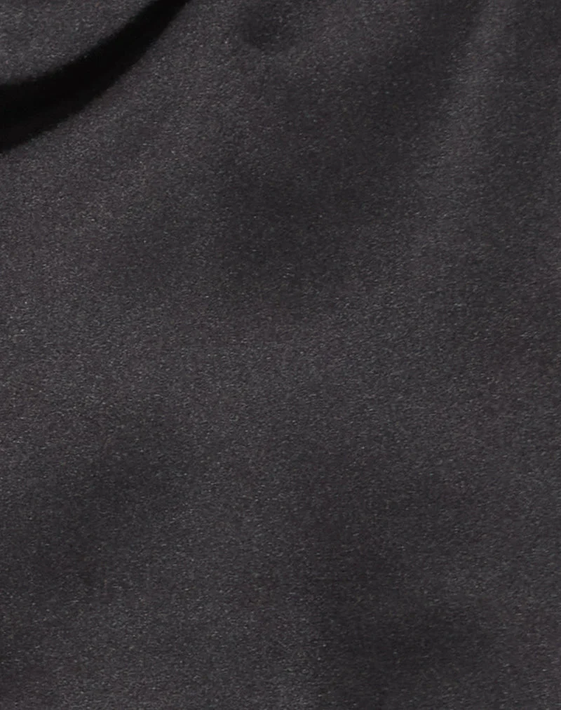 Nobara Longline Halterneck Top in Black