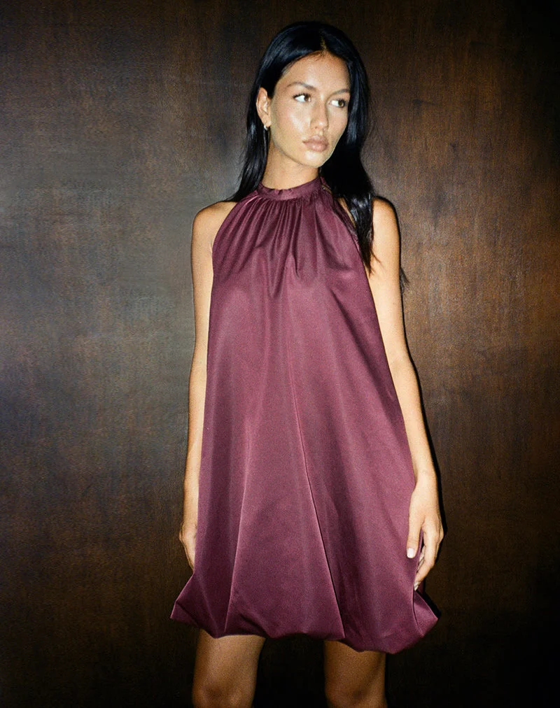 Mini robe bouffante Yusna, baie foncée