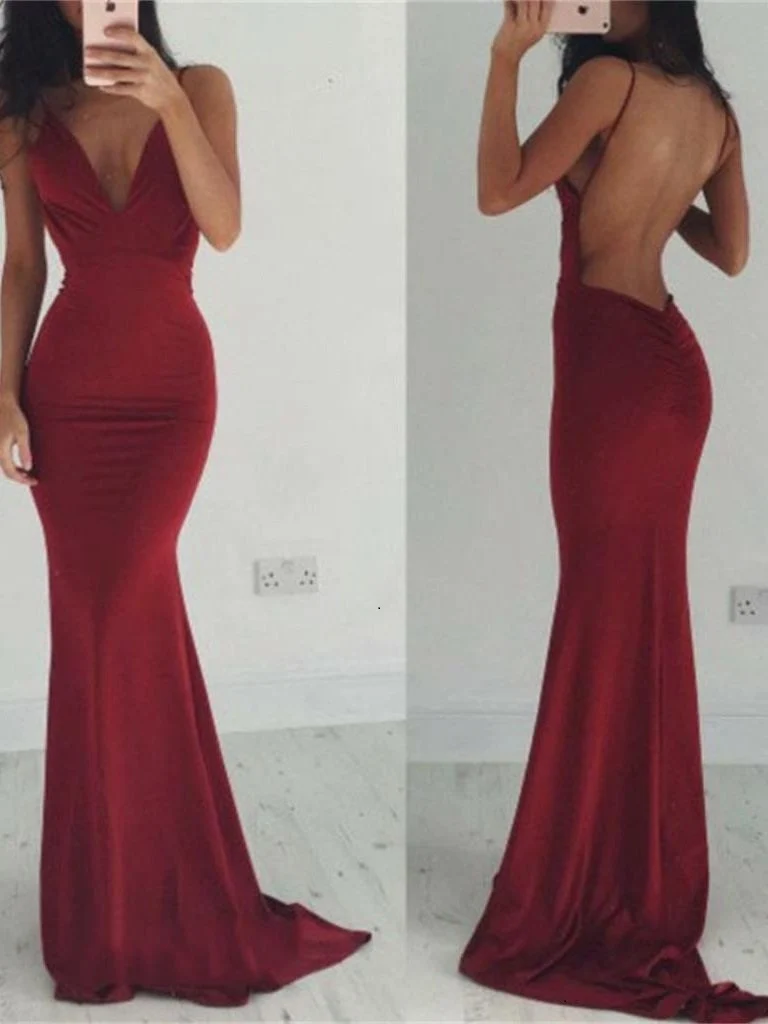 Robe de bal dos nu | Robe de bal rouge | Robe de bal serrée | Robe de bal moulante
