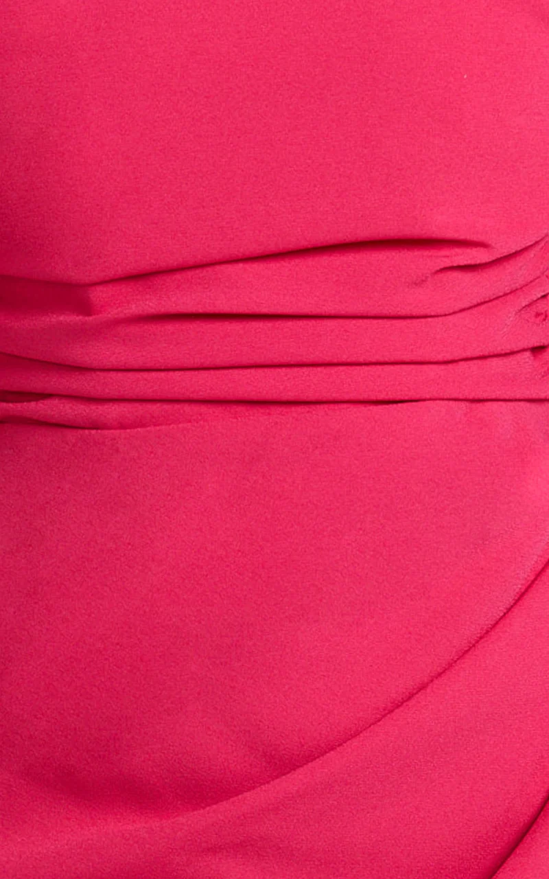 Lohan Midi Dress - Off Shoulder Puff Sleeve in Berry