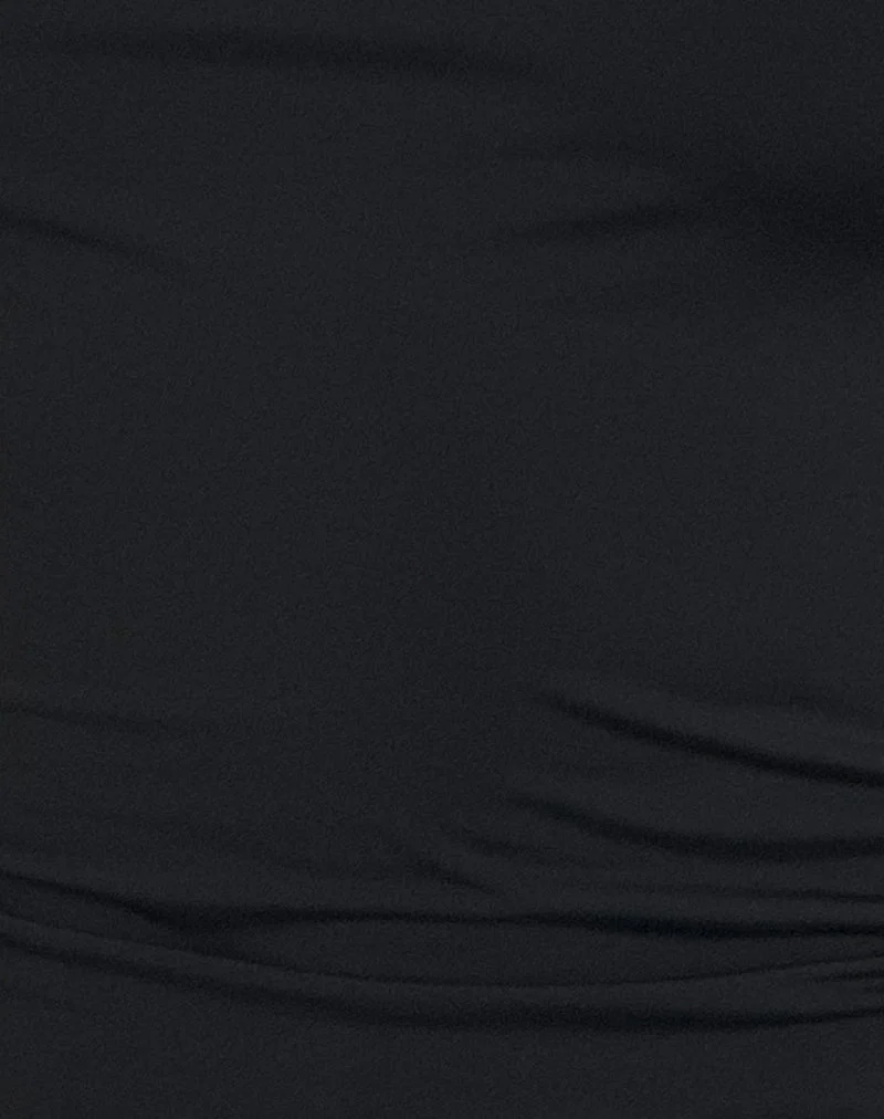 Chuya Cowl Back Top in Slinky Black