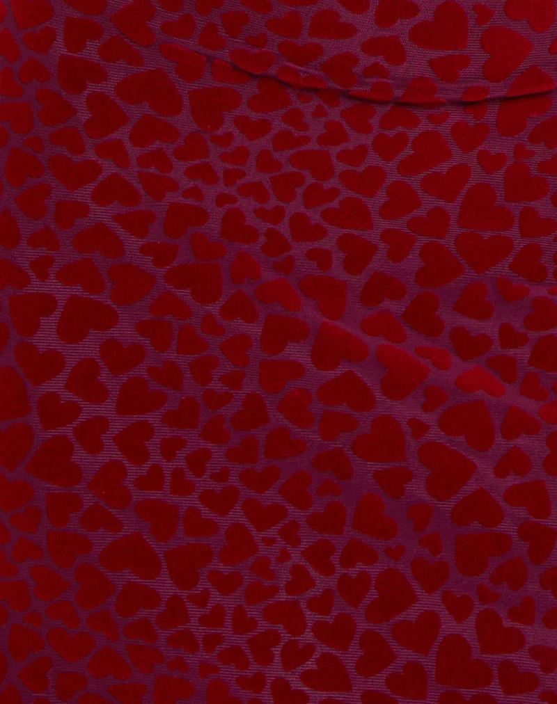 Mini robe à manches longues Sevila, Heart Flock Maroon