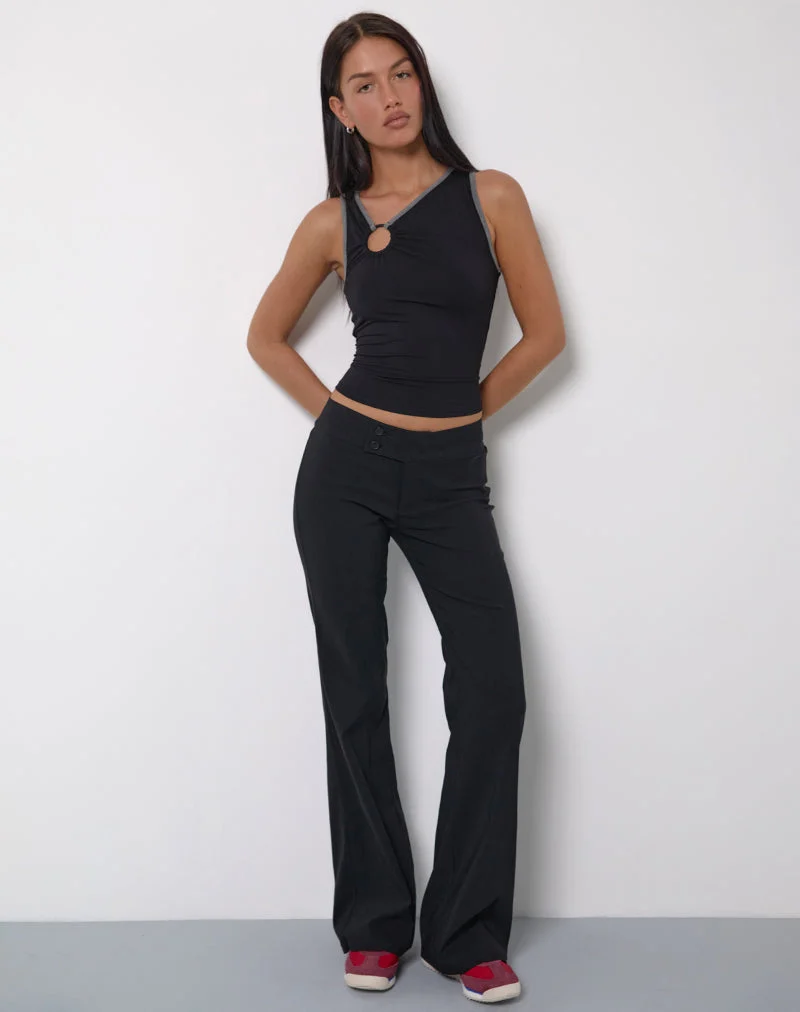 Sharena O Ring Vest Top in Black