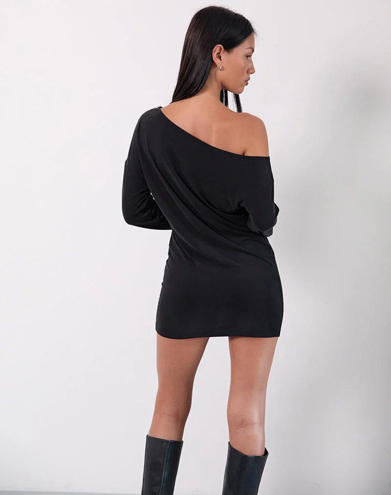 Mini robe souple Shelisa en noir