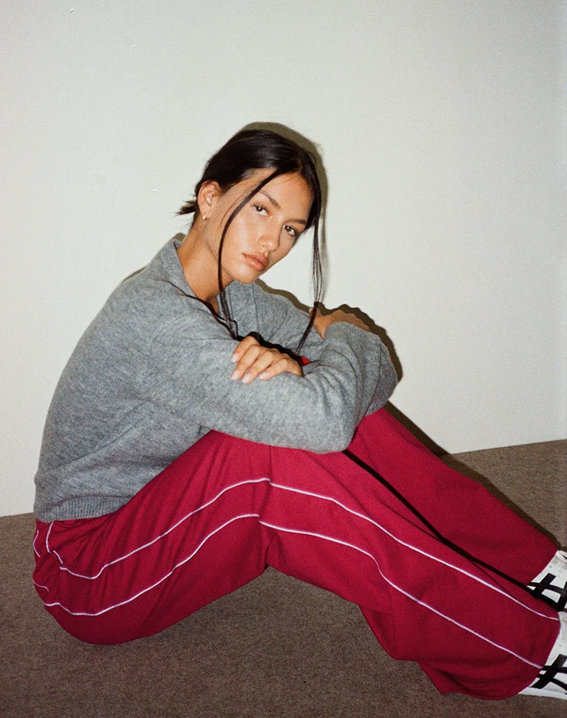 Pantalon de jogging Benton en rouge adrénaline avec bordure violette