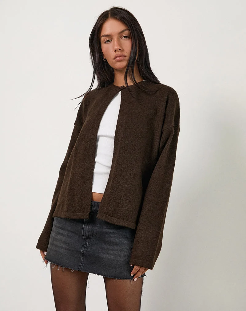 Cardigan Maureen en brun chocolat