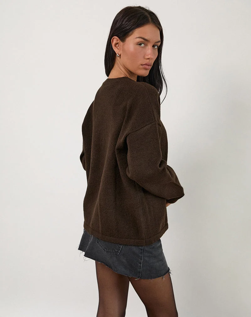 Cardigan Maureen en brun chocolat