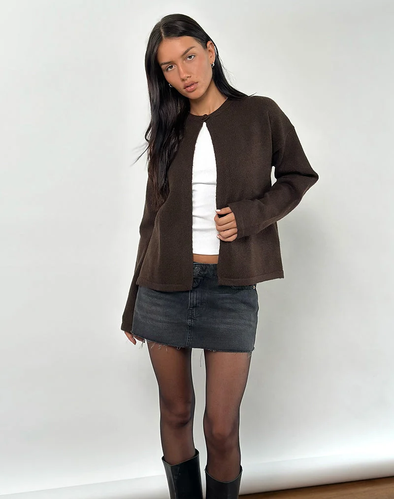 Cardigan Maureen en brun chocolat