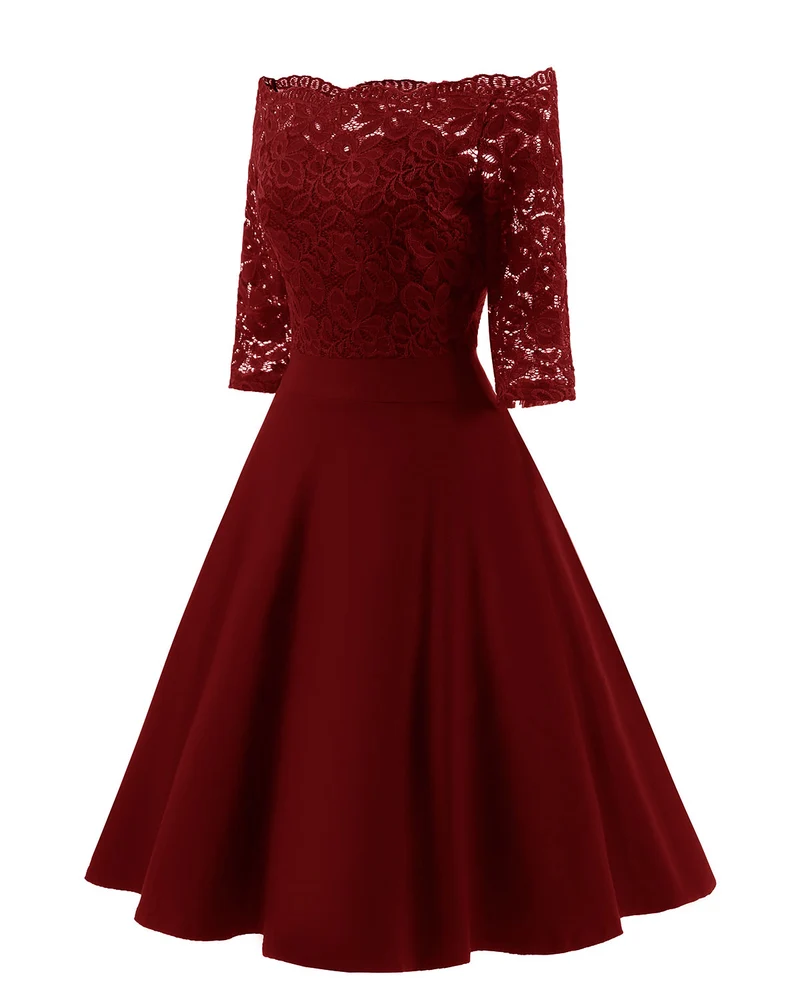 Robes de demoiselle d'honneur courtes bordeaux, robe de bal à épaules dénudées avec manches