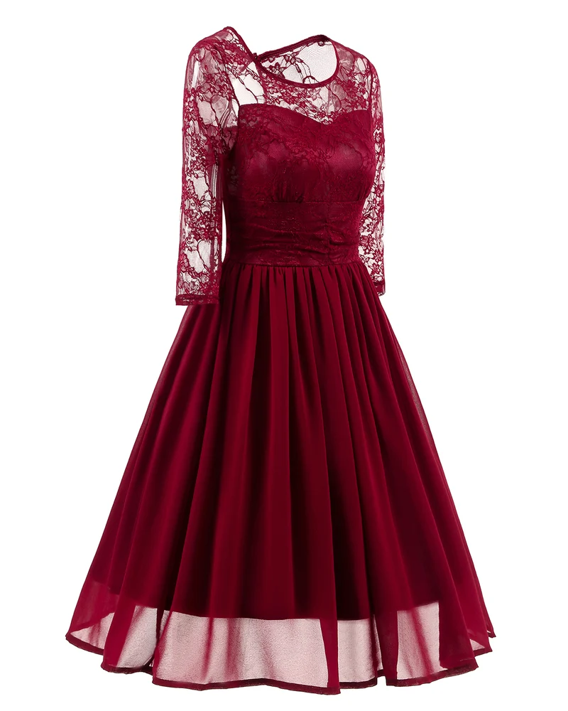 Robe de bal marron vintage courte et chic avec manches