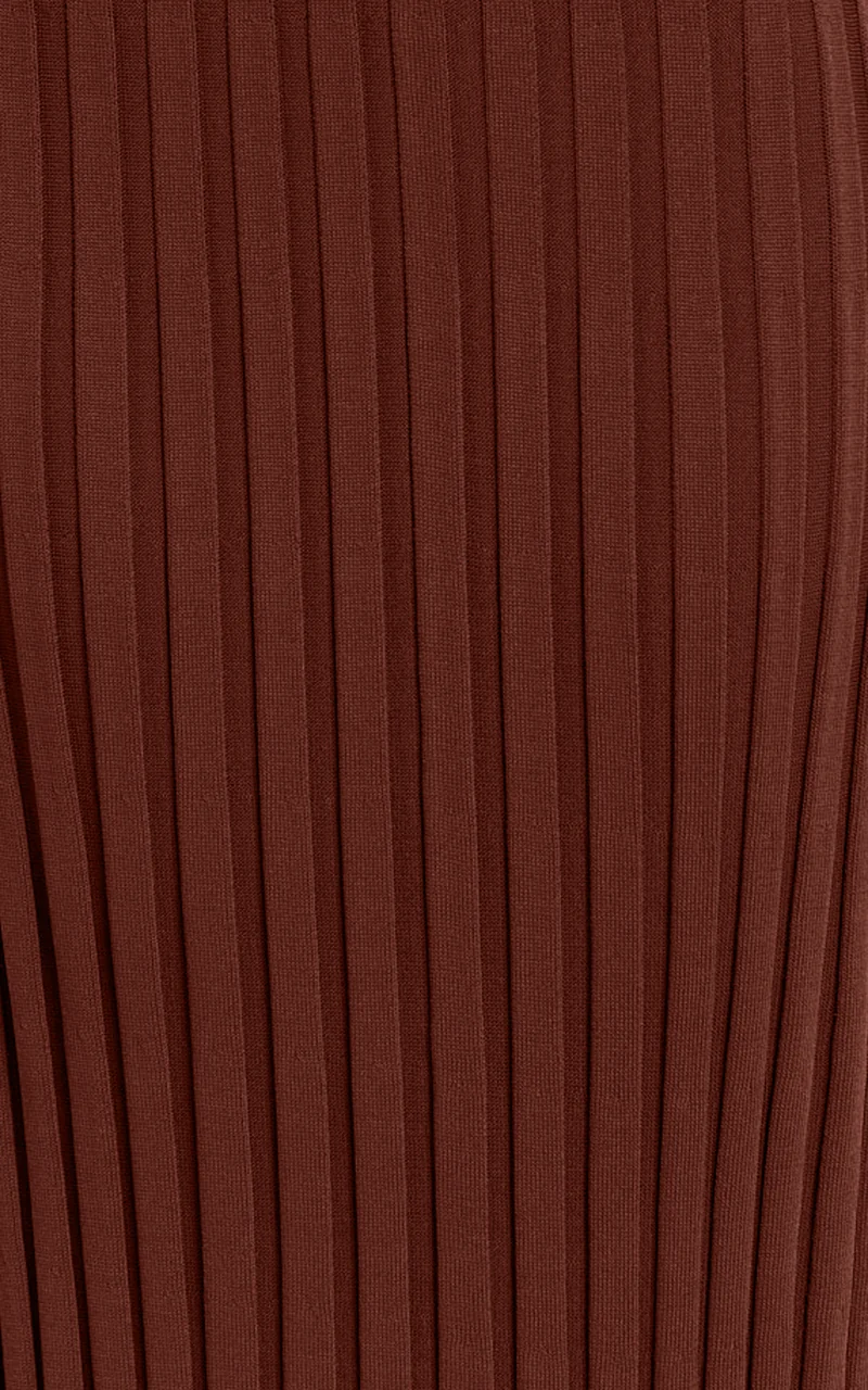 Blaire Midi Dress - Long Sleeve Tie Back Flare Dress in Chocolate
