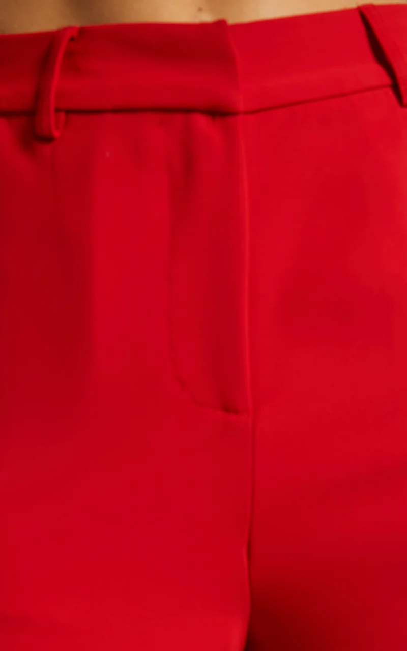 Bonnie Pants - High Waisted Tailored Wide Leg Pants in Red