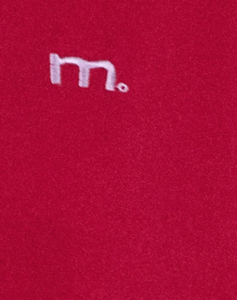 Sweat à capuche Kamari en rouge adrénaline avec broderie Violet M