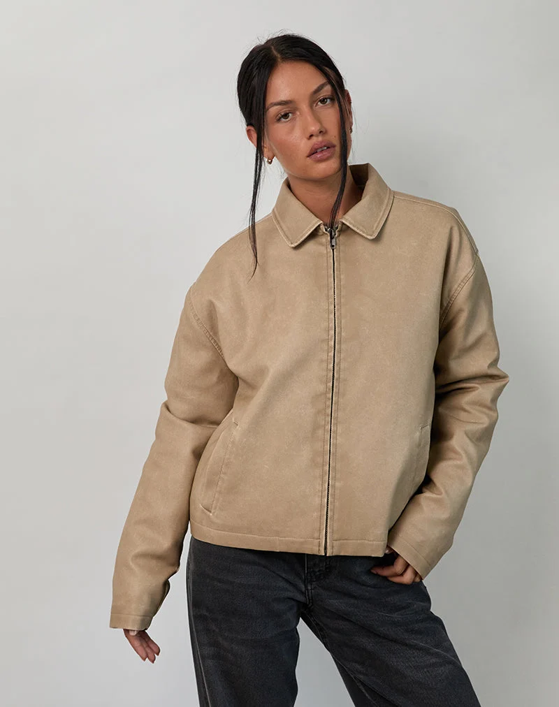 Veste Catalin en PU usé sable